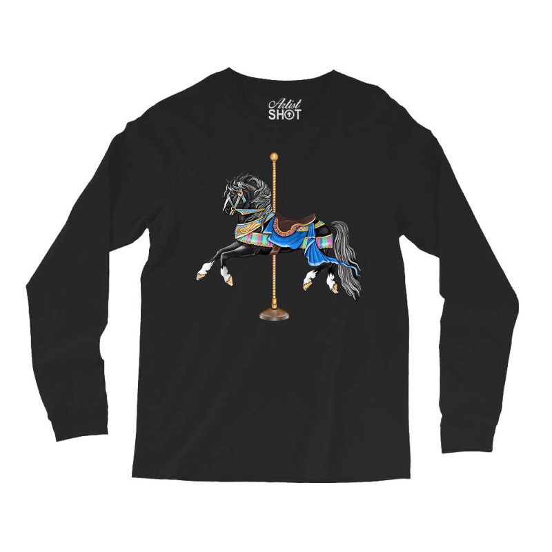 Black Stallion Carousel Horse Long Sleeve Shirts | Artistshot