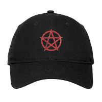 Red Pentagram Wiccan Pagan Symbol Or Music Lover Gift Pullover Hoodie Adjustable Cap | Artistshot