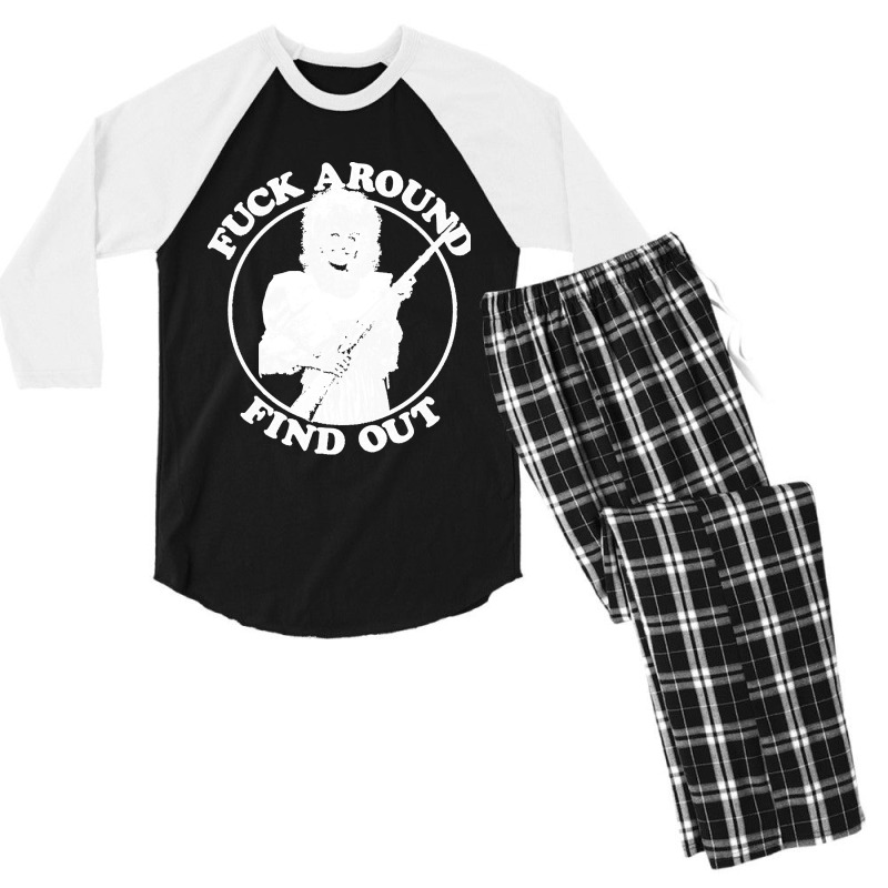 Fuck Around Find Out Men's 3/4 Sleeve Pajama Set | Artistshot