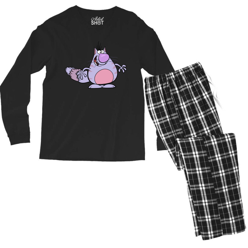 Nature Cat Ronald Character Men's Long Sleeve Pajama Set | Artistshot