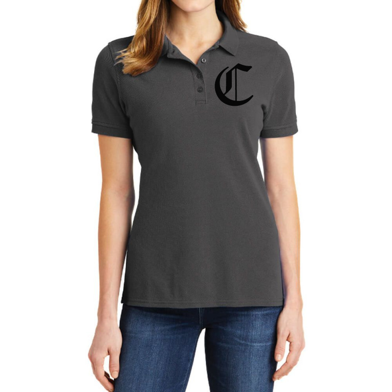 Initial C Ladies Polo Shirt by cm-arts | Artistshot