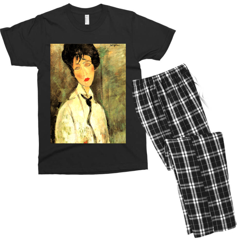 Amedeo Modigliani Woman With Black Cravat Classic Men's T-shirt Pajama Set by cm-arts | Artistshot