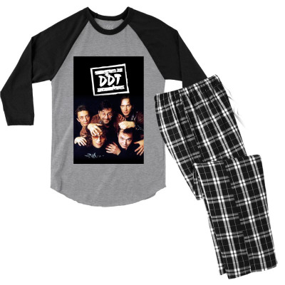 Ddt Music Band Men's 3/4 Sleeve Pajama Set Designed By Warning