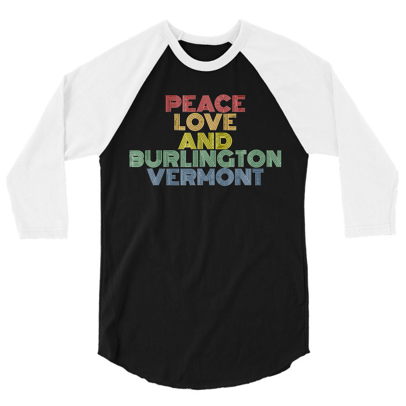 Burlington Vermont Vintage 70s Retro 3/4 Sleeve Shirt | Artistshot