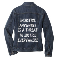 Mlk Quote  Martin Luther King Jr Day  Black History Month Mask Ladies Denim Jacket | Artistshot