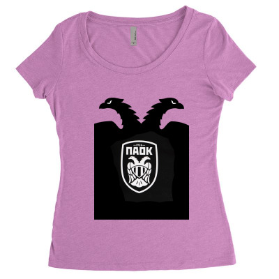 Paok Merch Women's Triblend Scoop T-shirt Designed By Warning