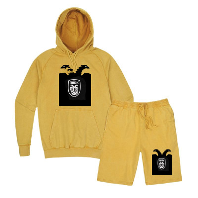 Paok Merch Vintage Hoodie And Short Set Designed By Warning