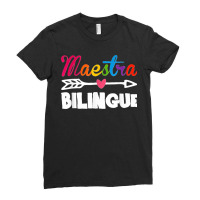 Back To School Maestra Bilingue Cute Funny Spanish Teacher Ladies Fitted T-shirt | Artistshot