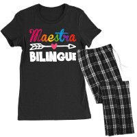 Back To School Maestra Bilingue Cute Funny Spanish Teacher Women's Pajamas Set | Artistshot