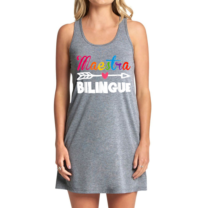 Back To School Maestra Bilingue Cute Funny Spanish Teacher Tank Dress by AnaMercedesContreras | Artistshot