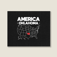 Usa Oklahoma, Usa Oklahoma Vintage, Usa Oklahoma Art, Usa Oklahoma Pai Landscape Canvas Print | Artistshot