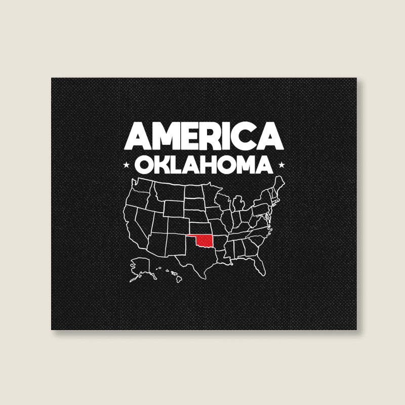 Usa Oklahoma, Usa Oklahoma Vintage, Usa Oklahoma Art, Usa Oklahoma Pai Landscape Canvas Print | Artistshot