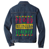 Cool Bilingual Teacher Giffor Black History Month Gifts Women Men Denim Jacket | Artistshot