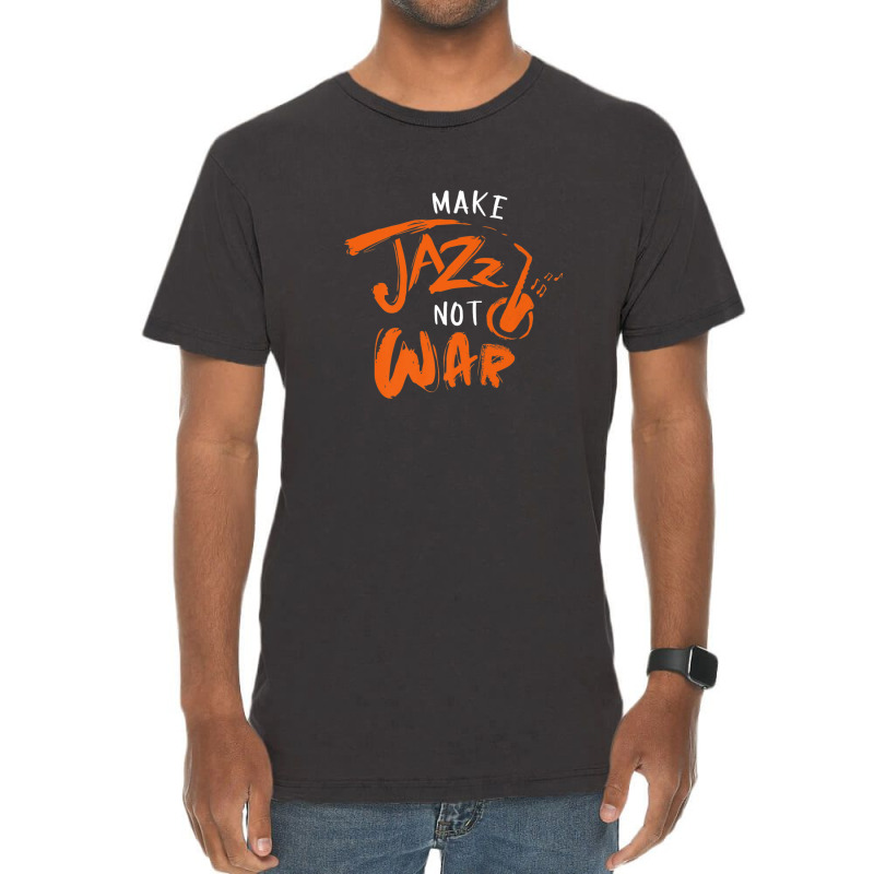 Brass Instrument Musician Instrumentalist Make Jazz Not War Vintage T-Shirt by RaidenKelly | Artistshot