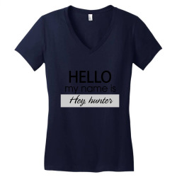 hello my name is hey, hunter Women's V-Neck T-Shirt | Artistshot