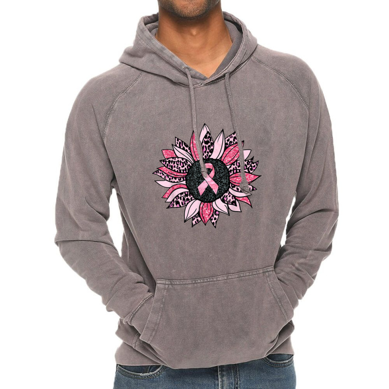 Sunflower Pink Cancer Awareness Women Warrior Vintage Hoodie | Artistshot