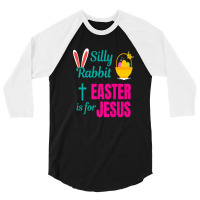 Easter Funny Silly Rabbit Christian Cross 3/4 Sleeve Shirt | Artistshot