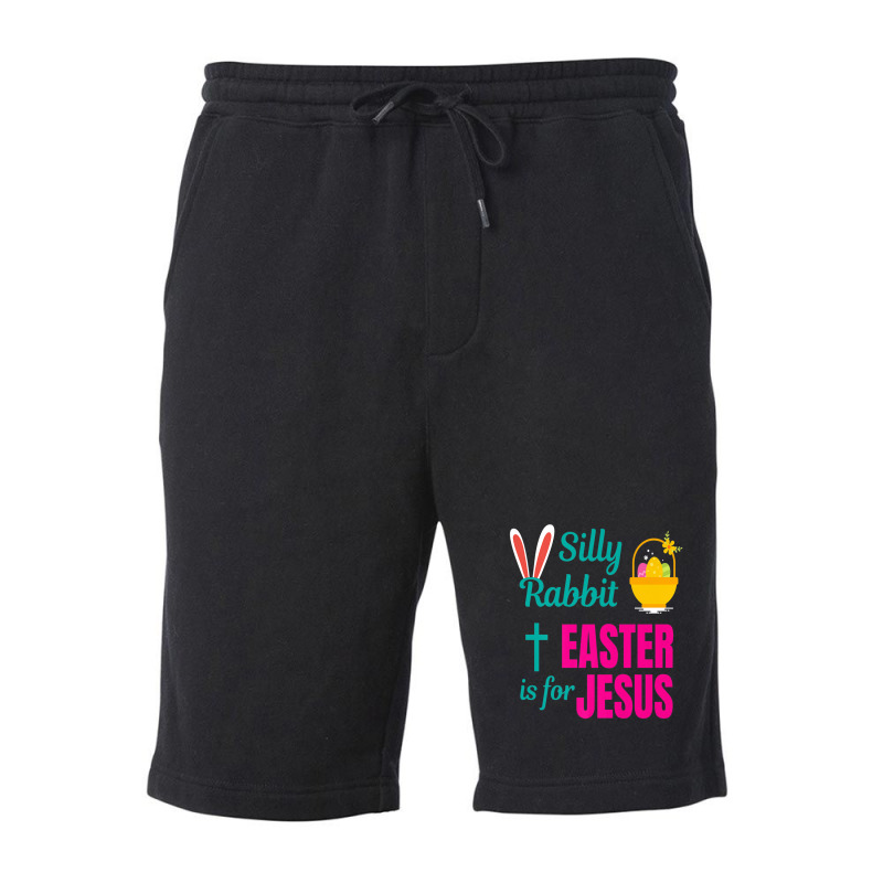 Easter Funny Silly Rabbit Christian Cross Fleece Short | Artistshot