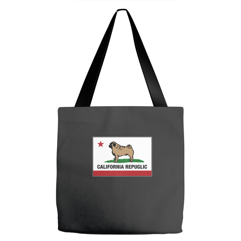 Funny Pug California Repuglic California Cali Tote Bags | Artistshot