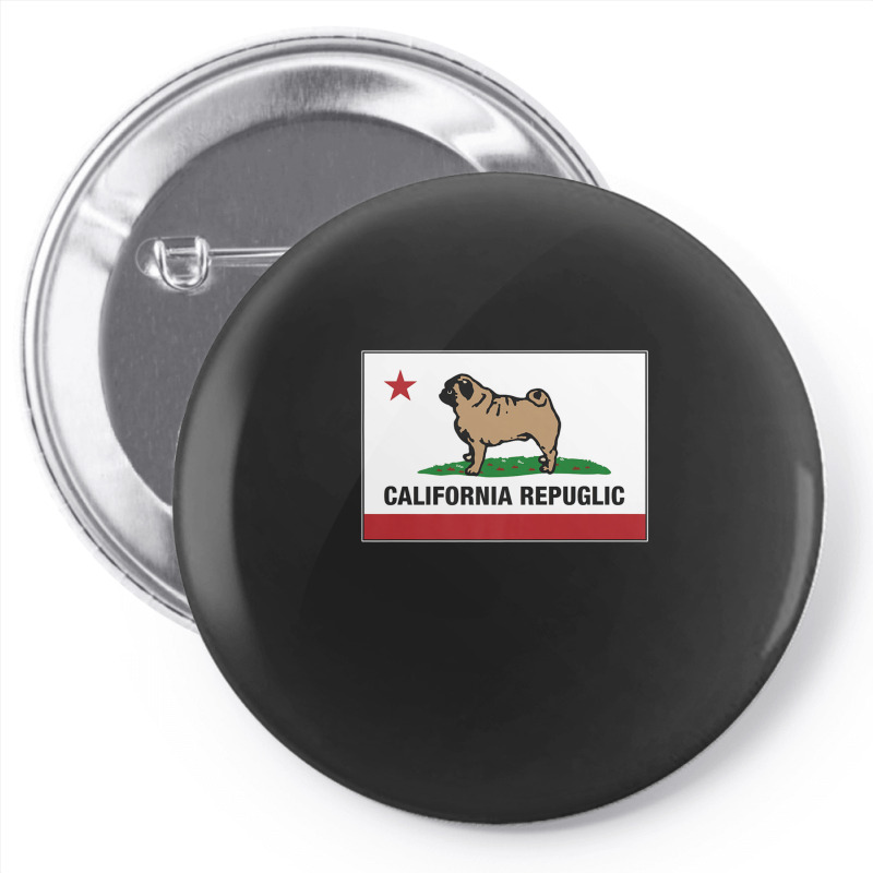 Funny Pug California Repuglic California Cali Pin-back Button | Artistshot