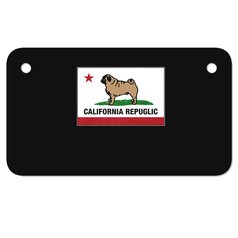 Funny Pug California Repuglic California Cali Motorcycle License Plate | Artistshot