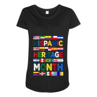 National Hispanic Heritage Month Latino Pride Flag Countries Retro Vin Maternity Scoop Neck T-shirt | Artistshot