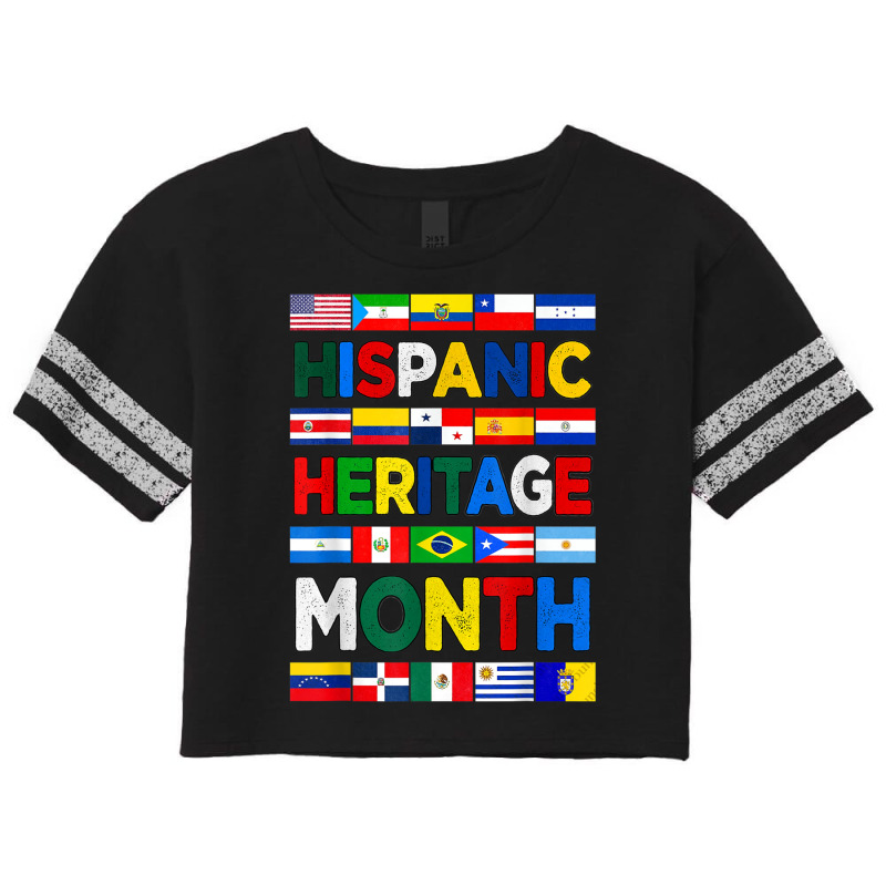 National Hispanic Heritage Month Latino Pride Flag Countries Retro Vin Scorecard Crop Tee by KhalilDesign | Artistshot