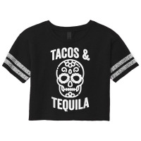 Tacos & Tequila Sugar Skull Calavera Alcohol Mexican Scorecard Crop Tee | Artistshot