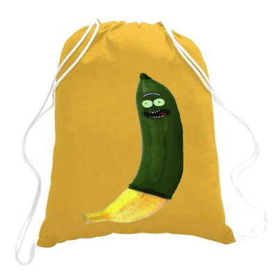 Green Pickle Drawstring Bags Designed By Warning