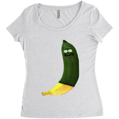 Green Pickle Women's Triblend Scoop T-shirt Designed By Warning