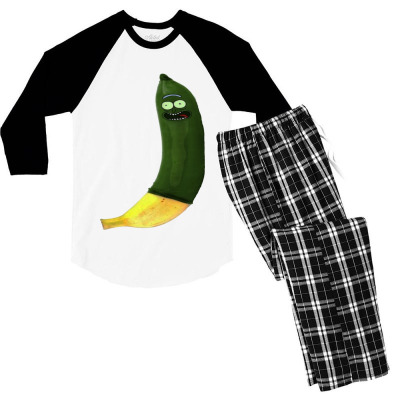 Green Pickle Men's 3/4 Sleeve Pajama Set Designed By Warning