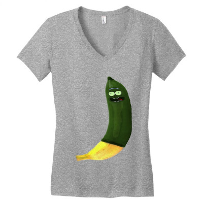 Green Pickle Women's V-neck T-shirt Designed By Warning