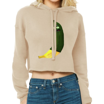 Green Pickle Cropped Hoodie Designed By Warning