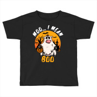 Moo I Mean Boo T  Shirt Moo I Mean Boo Funny Ghost Cow Halloween Costu Toddler T-shirt | Artistshot