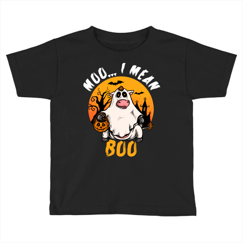 Moo I Mean Boo T  Shirt Moo I Mean Boo Funny Ghost Cow Halloween Costu Toddler T-shirt | Artistshot