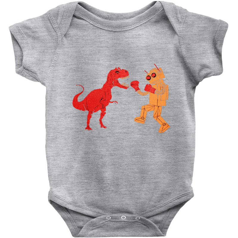 Dinosaur Vs Robot, Dinosaur Vs Robot Art, Dinosaur Vs Robot Vintage, D Baby Bodysuit by SHOPBEES | Artistshot