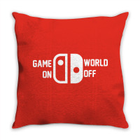 Game On World Off For Red Throw Pillow | Artistshot