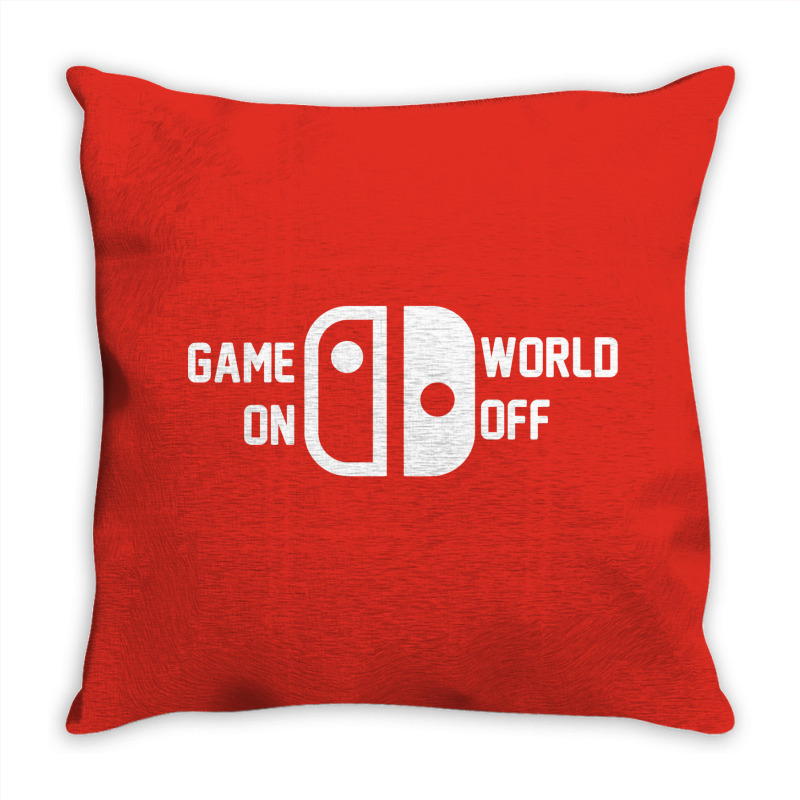 Game On World Off For Red Throw Pillow | Artistshot