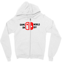 Game On World Off For Light Zipper Hoodie | Artistshot