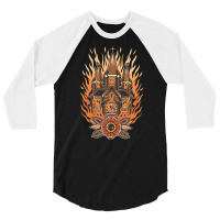 Burning Church, Burning Church Art, Burning Church Vintage, Burning Ch 3/4 Sleeve Shirt | Artistshot