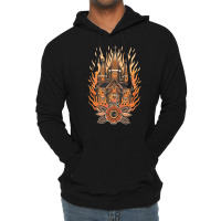 Burning Church, Burning Church Art, Burning Church Vintage, Burning Ch Lightweight Hoodie | Artistshot