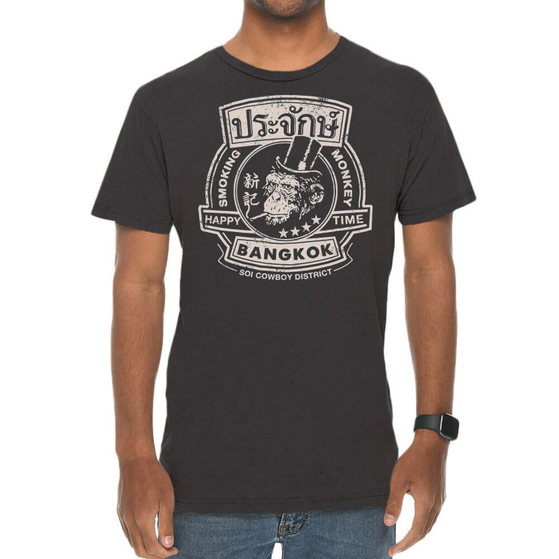 Smoking Monkey, Bar, Beer, Drinking, Famous, Pub, Bangkok Thailand, Th Vintage T-shirt | Artistshot