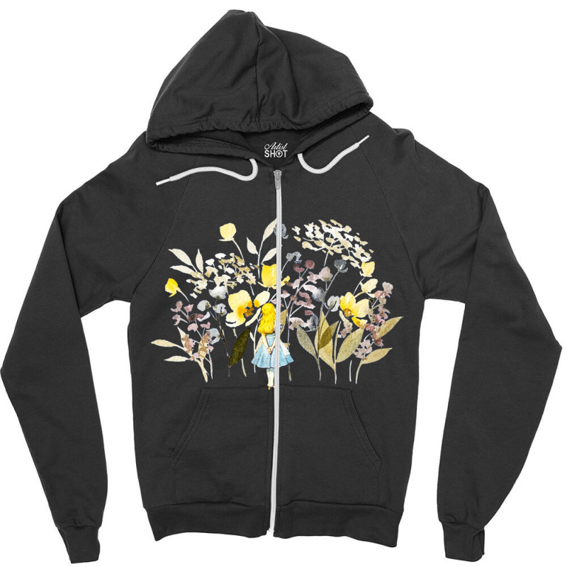 Alice In Wonderland, Alice In Wonderland Art, Alice In Wonderland Vint Zipper Hoodie | Artistshot