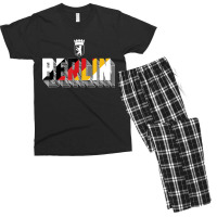 Berlin Typography Germany Flag Berlin Bear Symbol T Shirt Men's T-shirt Pajama Set | Artistshot