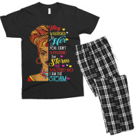 Black History Month  African Woman Afro I Am The Storm Painting Men's T-shirt Pajama Set | Artistshot