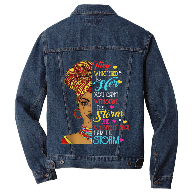 Black History Month  African Woman Afro I Am The Storm Painting Men Denim Jacket by TyrellDesign | Artistshot