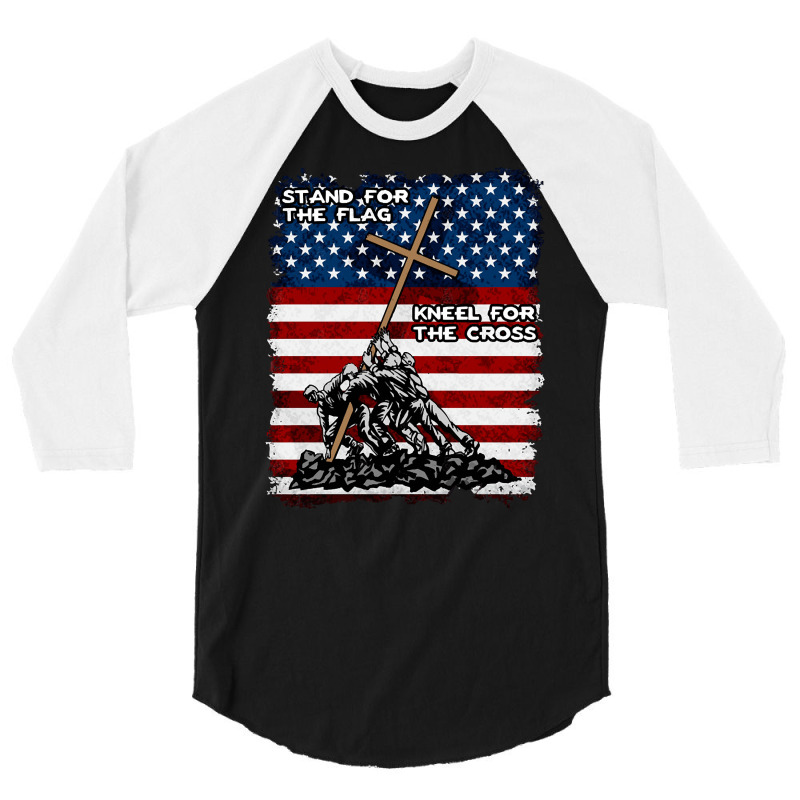 Stand For The Flag Kneel For The Cross, Stand For The Flag, Kneel For  3/4 Sleeve Shirt | Artistshot