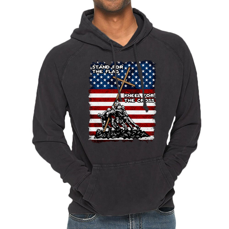 Stand For The Flag Kneel For The Cross, Stand For The Flag, Kneel For  Vintage Hoodie | Artistshot