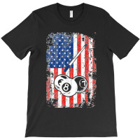 Billiards American Flag Cue Pool Balls Billiard Player Gift T Shirt T-shirt | Artistshot