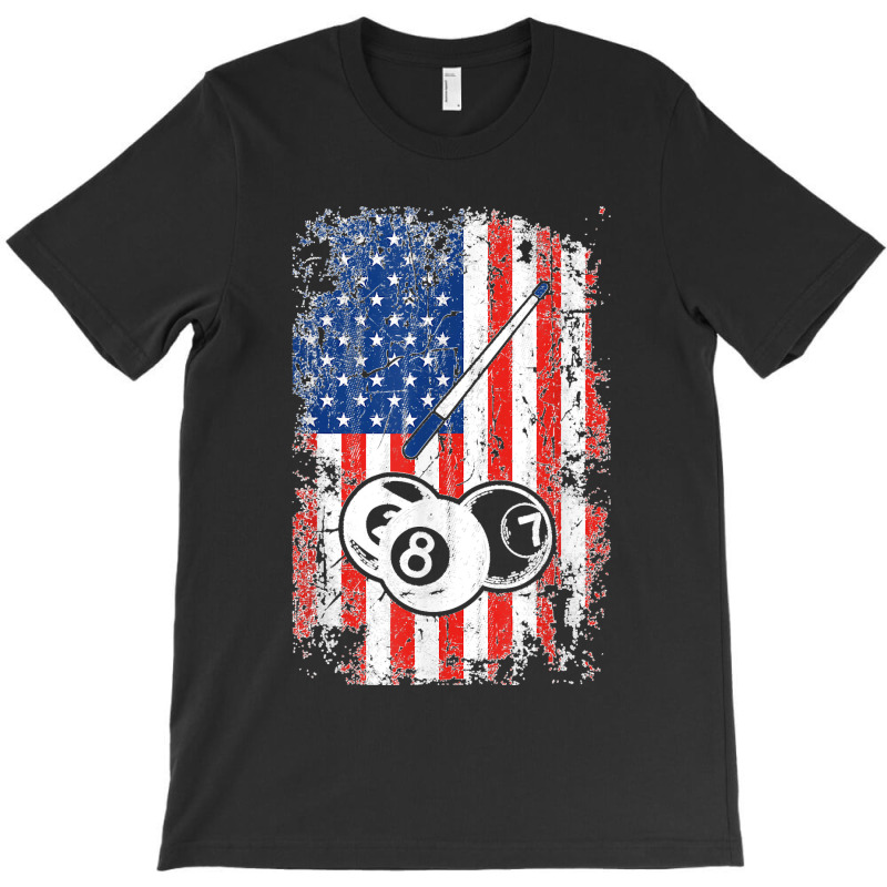 Billiards American Flag Cue Pool Balls Billiard Player Gift T Shirt T-shirt | Artistshot